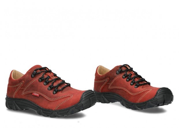 Pánské nízké trekové boty NAGABA 400 červená crazy kožené