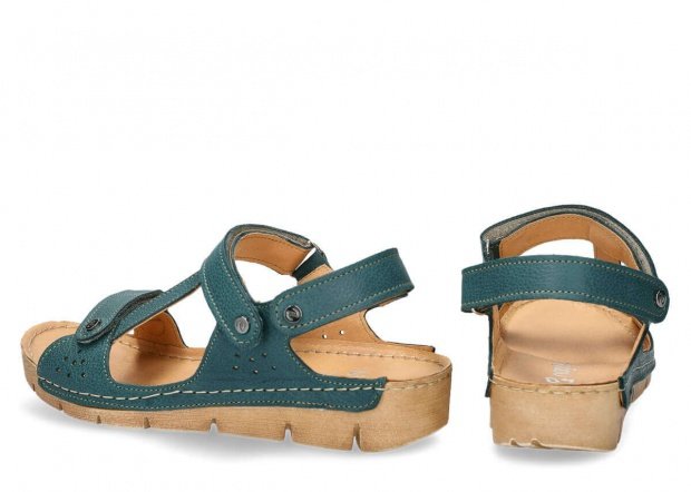 Dámské sandály NAGABA 306 zelená rustic kožené