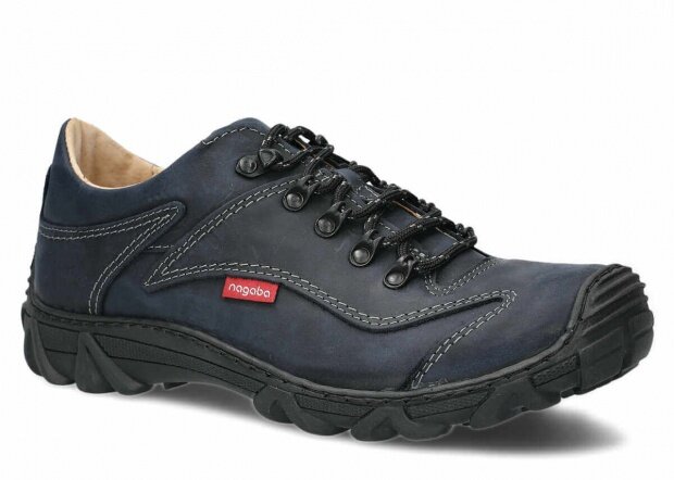 Pánské nízké trekové boty NAGABA 400 tmavě modrá crazy kožené