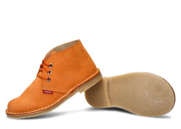 Kotníkové boty NAGABA 082 oranžová velur kožené
