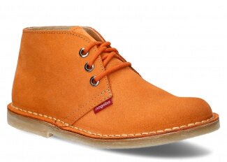 Kotníkové boty NAGABA 082<br /> oranžová velur kožené