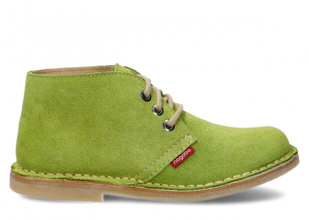 Kotníkové boty NAGABA 082 jasně zelená velur kožené