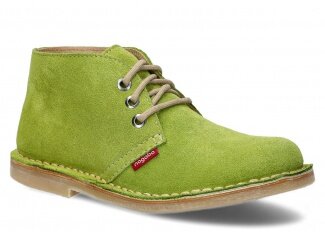Kotníkové boty NAGABA 082<br /> jasně zelená velur kožené