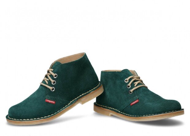 Kotníkové boty NAGABA 082 smaragdová velur kožené