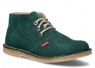Kotníkové boty NAGABA 082<br /> smaragdová velur kožené