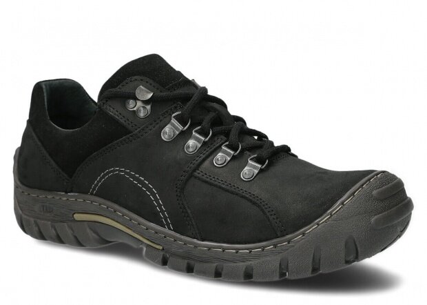Pánské nízké trekové boty NAGABA 457 černá crazy kožené