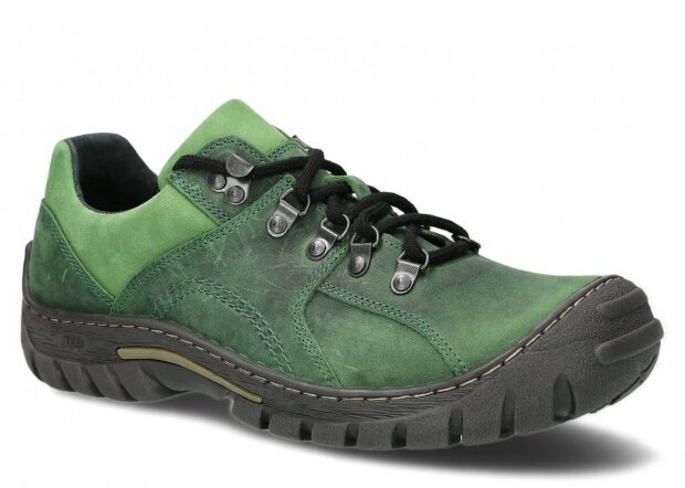 Pánské nízké trekové boty NAGABA 457 zelená crazy kožené