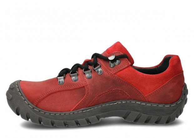 Pánské nízké trekové boty NAGABA 457 červená crazy kožené