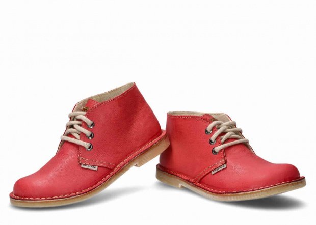 Kotníkové boty NAGABA 082 červená rustic kožené