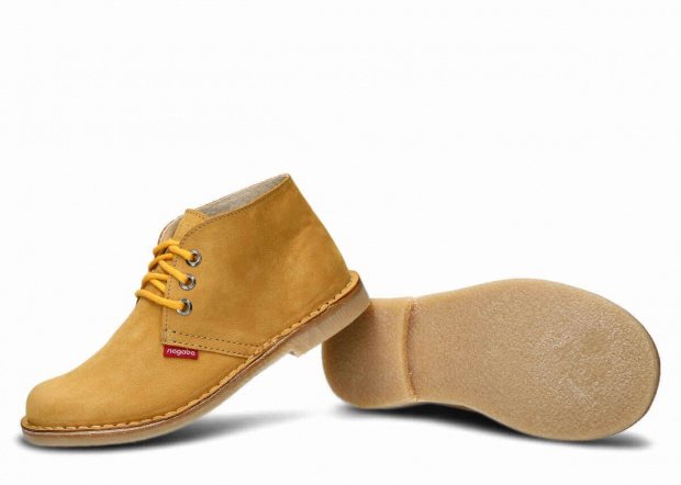 Kotníkové boty NAGABA 082 žlutá samuel kožené