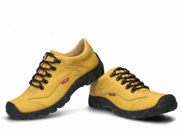 Pánské nízké trekové boty NAGABA 400 žlutá crazy kožené