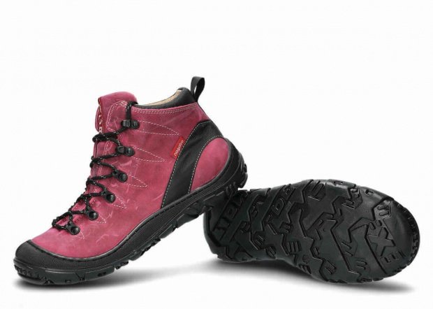 Kotníkové trekové boty NAGABA 240 růžová crazy kožené
