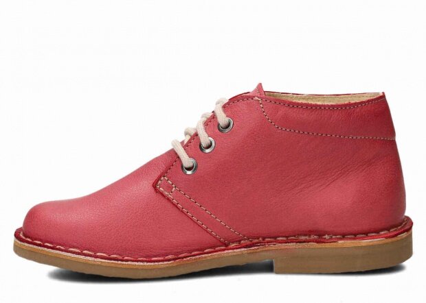 Kotníkové boty NAGABA 074 červená rustic kožené