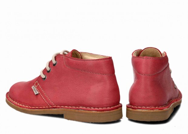 Kotníkové boty NAGABA 074 červená rustic kožené