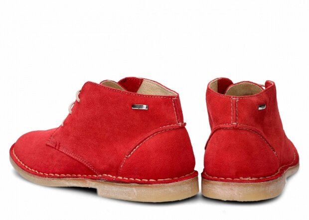 Pánské kotníkové boty NAGABA 422 červená velur kožené