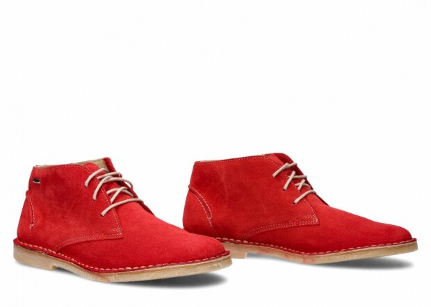 Pánské kotníkové boty NAGABA 422 červená velur kožené