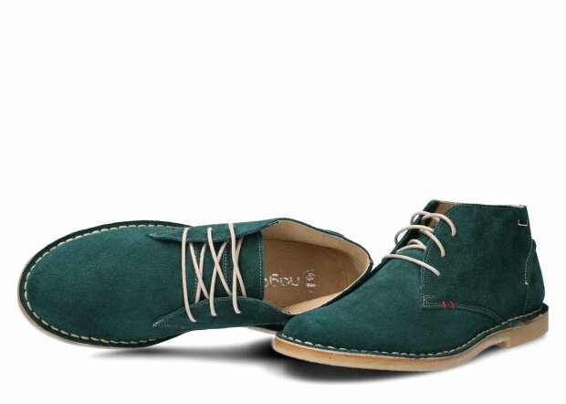 Pánské kotníkové boty NAGABA 422 smaragdová velur kožené