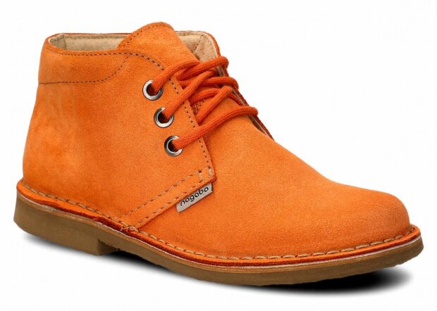 Kotníkové boty NAGABA 074 oranžová velur kožené