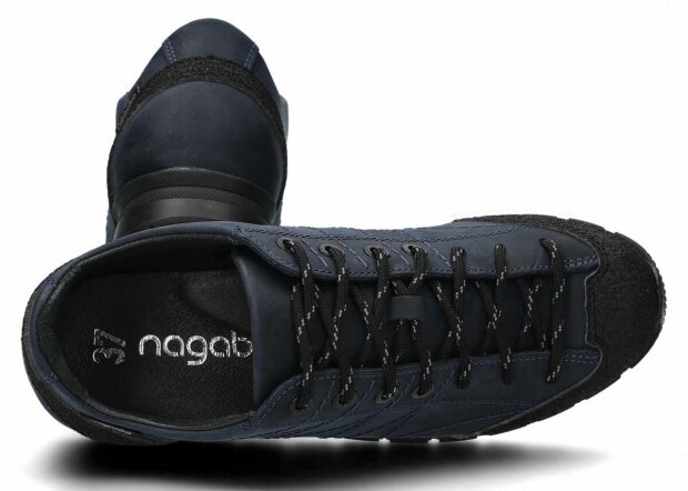 Nízké trekové boty NAGABA 121 tmavě modrá crazy kožené