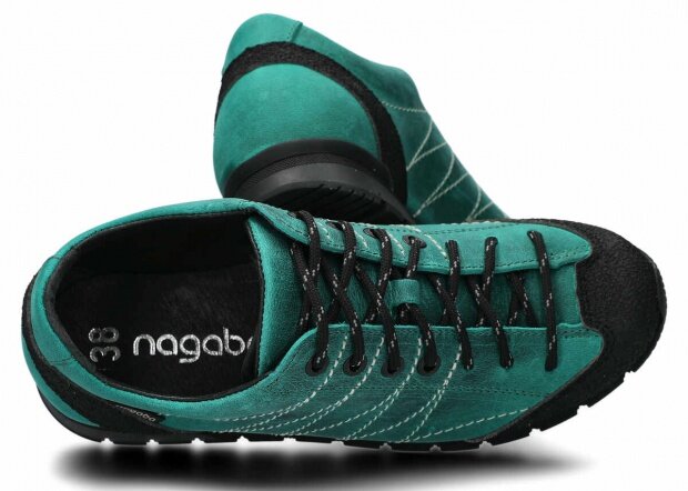Nízké trekové boty NAGABA 121 smaragdová crazy kožené