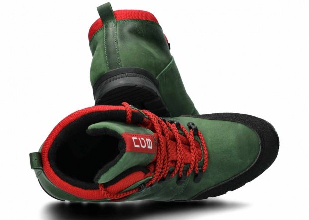 Kotníkové trekové boty NAGABA 072 zelená crazy kožené