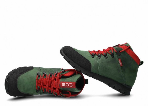 Kotníkové trekové boty NAGABA 072 zelená crazy kožené