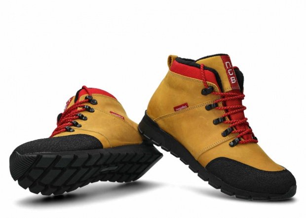 Kotníkové trekové boty NAGABA 072 žlutá crazy kožené