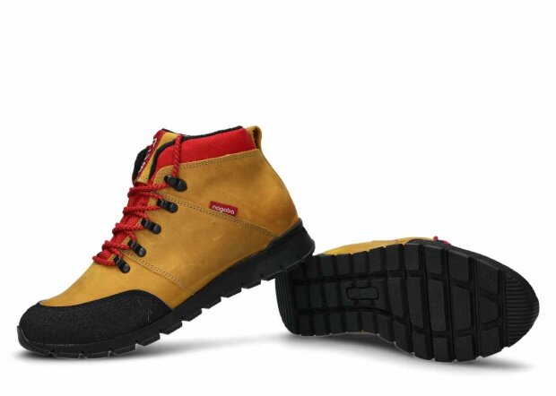 Kotníkové trekové boty NAGABA 072 žlutá crazy kožené