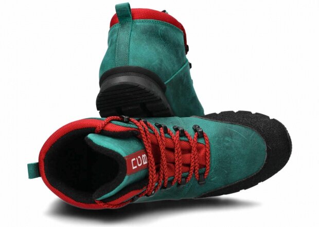 Kotníkové trekové boty NAGABA 072 smaragdová crazy kožené