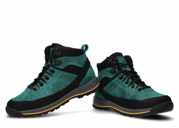 Kotníkové boty NAGABA 062 smaragdová crazy kožené