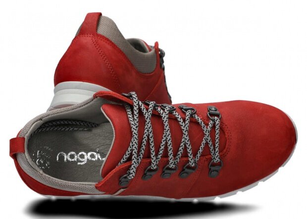Nízké trekové boty NAGABA 070 červená campari kožené