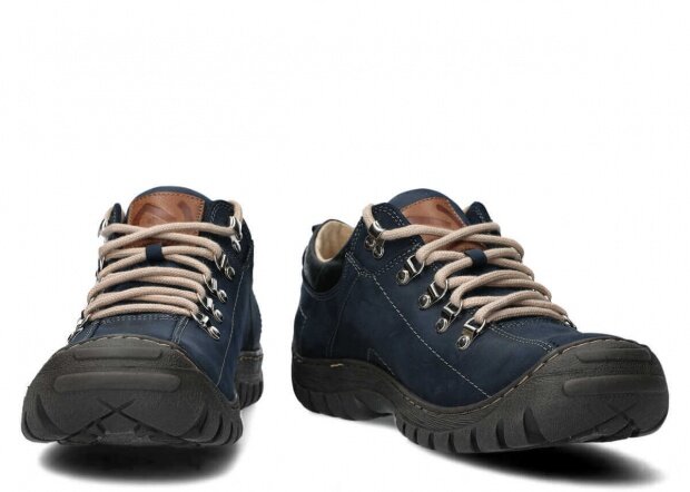 Pánské nízké trekové boty NAGABA 455 tmavě modrá crazy kožené