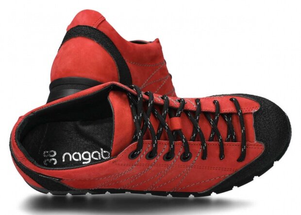 Nízké trekové boty NAGABA 121 červená campari kožené
