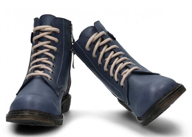 Dámské kotníkové boty NAGABA 335 tmavě modrá rustic kožené