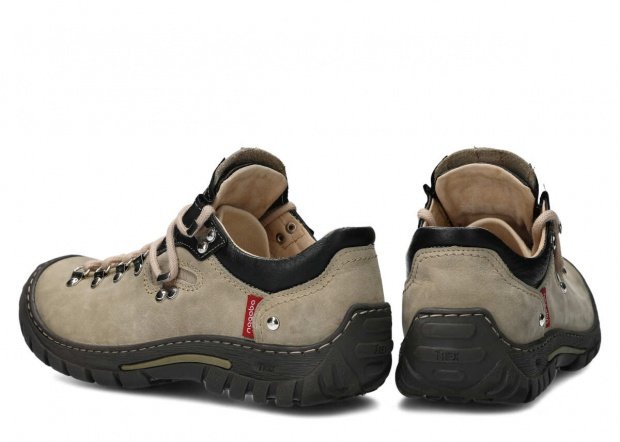 Nízké trekové boty NAGABA 055 krémová barka kožené