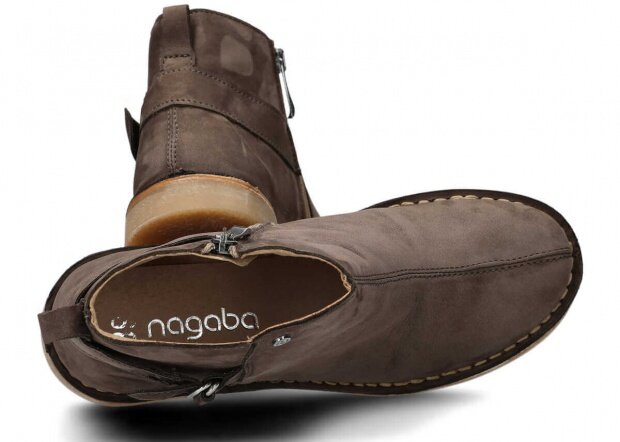 Dámské kotníkové boty NAGABA 086 olivová samuel kožené