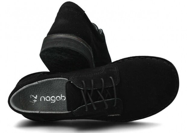 Pánské polobotky NAGABA 001 černá velur kožené