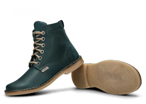 Kotníkové boty NAGABA 087 zelená rustic kožené