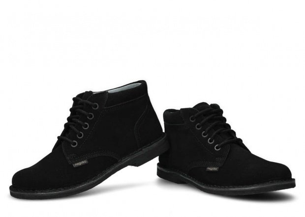 Kotníkové boty NAGABA 079 černá velur kožené
