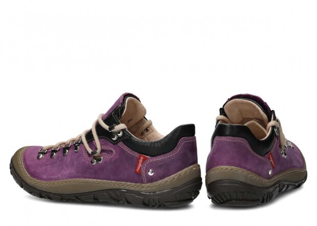 Nízké trekové boty NAGABA 054 fialová crazy kožené