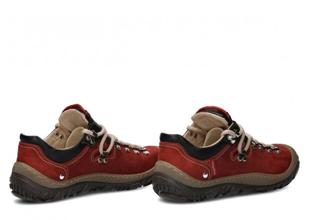 Nízké trekové boty NAGABA 054 červená crazy kožené
