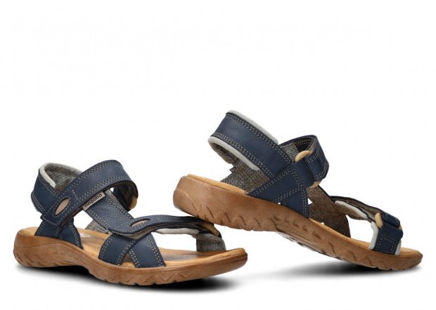 Dámské sandály NAGABA 168 tmavě modrá crazy kožené