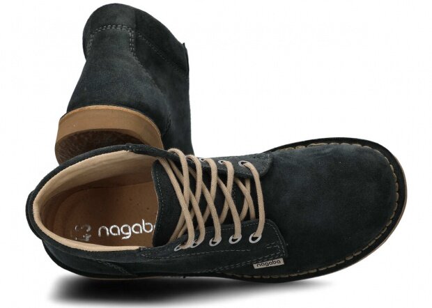Pánské kotníkové boty NAGABA 076 grafitová velur kožené