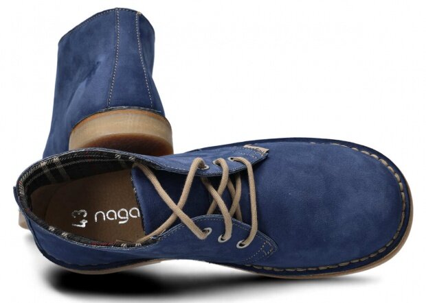 Kotníkové boty NAGABA 082 modrá campari kožené