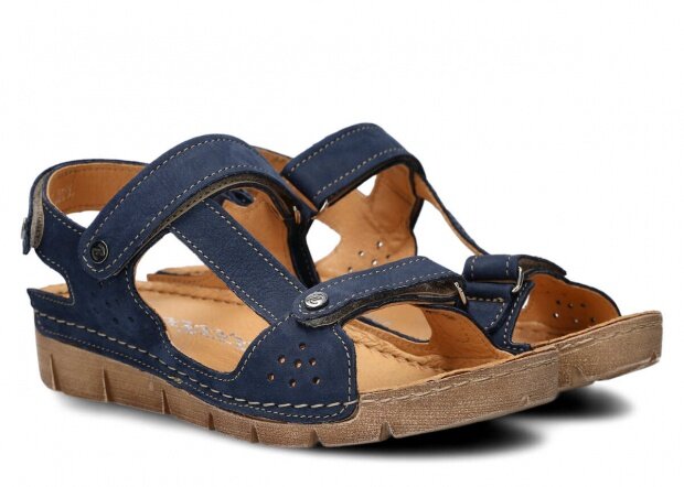 Dámské sandály NAGABA 306 tmavě modrá samuel kožené