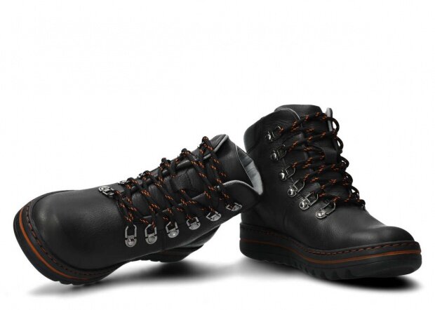 Kotníkové trekové boty NAGABA 281 černá rustic kožené