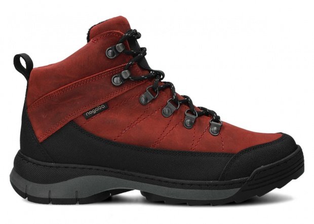 Pánské kotníkové trekové boty NAGABA 442 červená crazy kožené