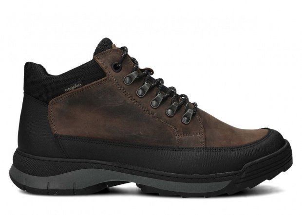 Pánské kotníkové trekové boty NAGABA 443 olivová crazy kožené