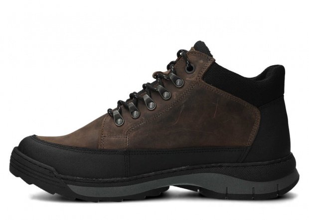 Pánské kotníkové trekové boty NAGABA 443 olivová crazy kožené