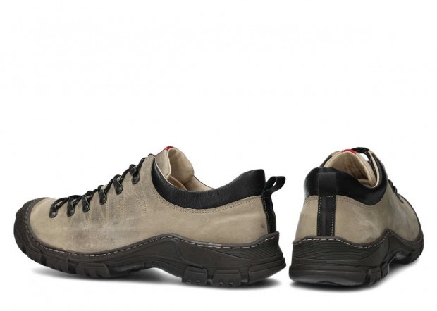Pánské nízké trekové boty NAGABA 444 krémová barka kožené